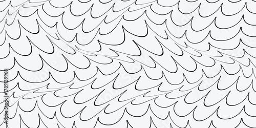 simple black outline fish scale wave pattern for banner poster background.