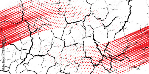 red white brush pattern car sticker banner abstract sporty lines red white color combination grunge brush pattern racing motorsport design, Modern.