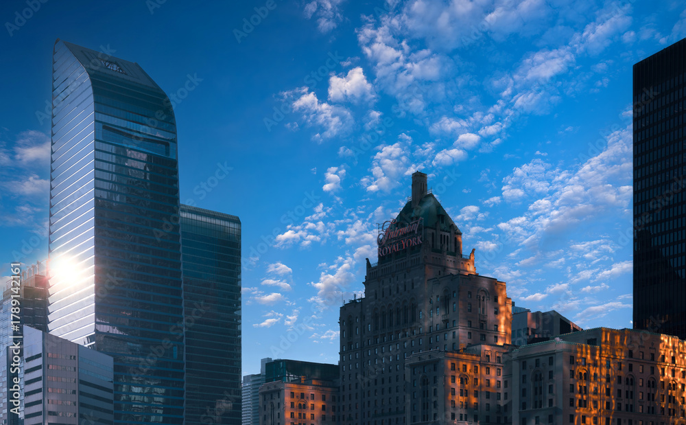 Fototapeta premium Toronto, Canada, 10 October, 2025: Scenic Toronto financial district skyline in the city downtown
