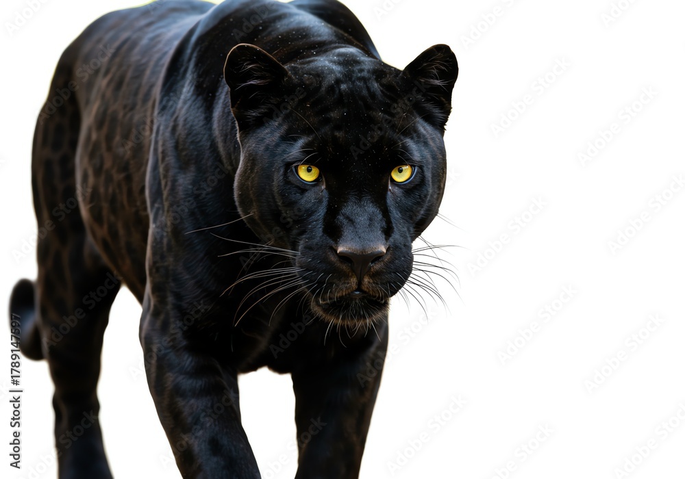 Fototapeta premium Black Panther Elegance Isolated Power Beast Strength Wild Hunter