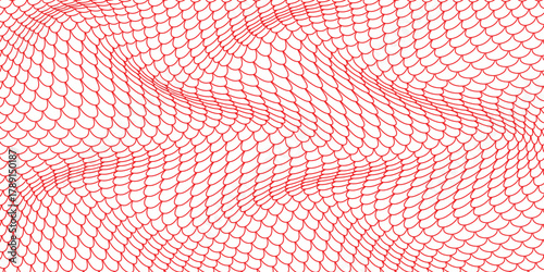 simple red fish scale wave pattern for banner poster background.