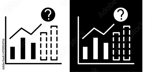 Forecast Chart   Icon Set White Style Collection
