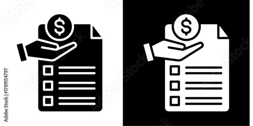Funding Plan   Icon Set White Style Collection
