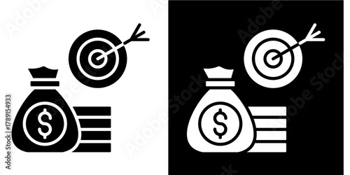Financial Goals   Icon Set White Style Collection