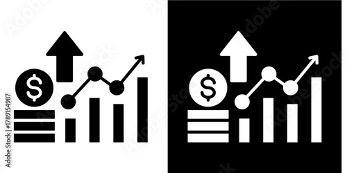 Spending Graph   Icon Set White Style Collection