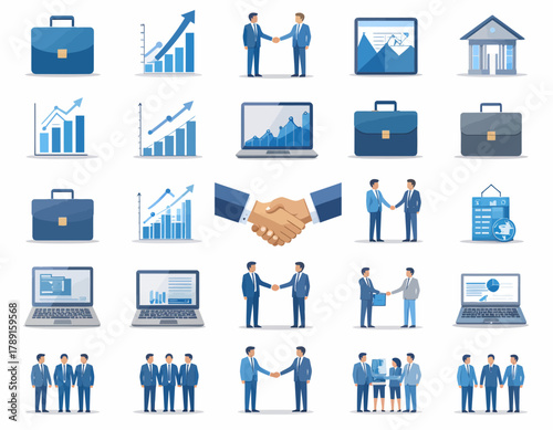 Business and Finance Icon Set for Corporate Success