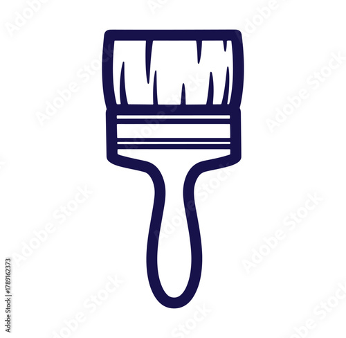 Clean minimalist illustration of a paint brush perfect for construction or renovation themes