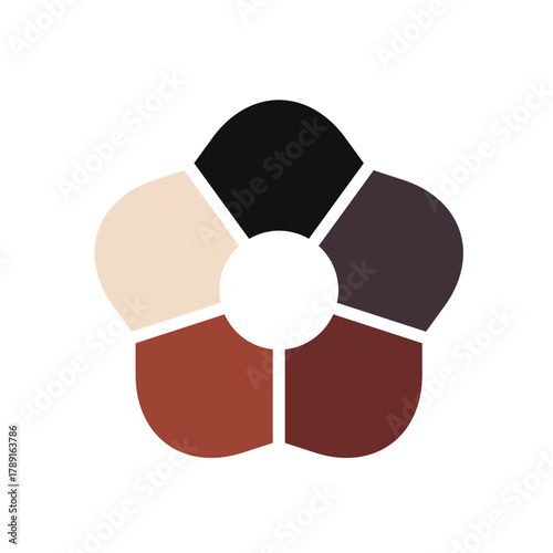 Abstract Flower Shape Illustration on Black Background