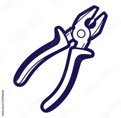Isolated illustration of wire cutter pliers hand tool for construction and repair