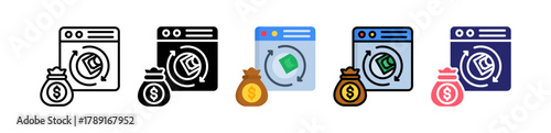 Money Laundering Multiple Style Icon Set Collection. 