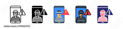 Cybercrime Multiple Style Icon Set Collection. 