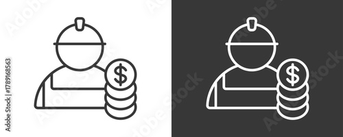 Labor Cost Icon Set Vector Collection Isolated In Black And White