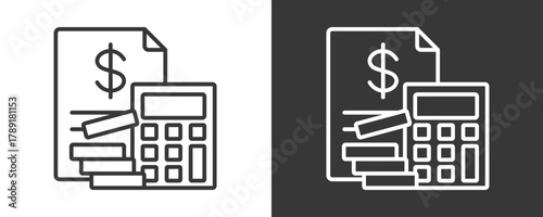 Budgeting Icon Set Vector Collection Isolated In Black And White