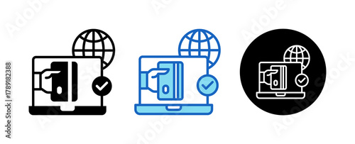 Payment Gateway Multiple Style Icon Set Collection Mixed, Blue & Line. 