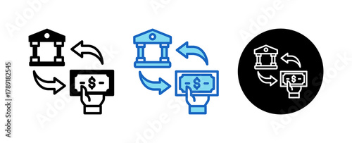 Lending Multiple Style Icon Set Collection Mixed, Blue & Line. 