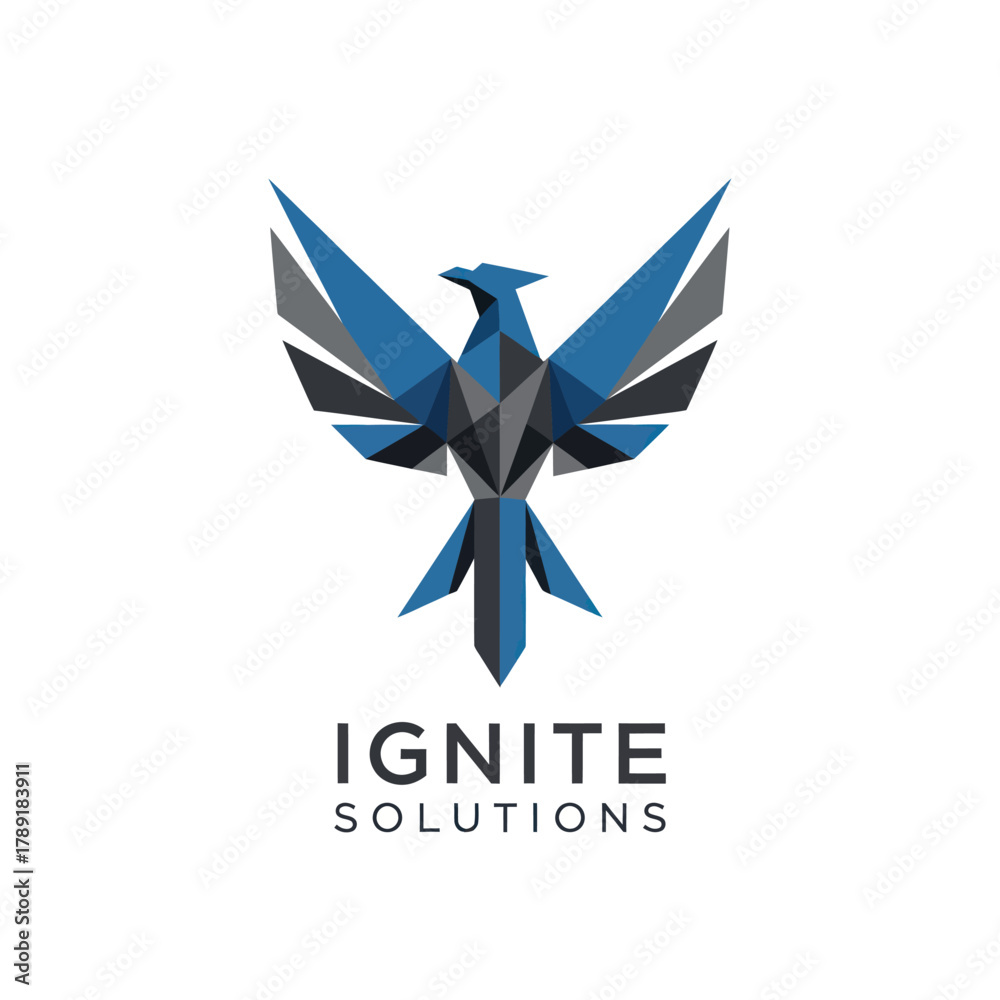 Obraz premium Modern Geometric Phoenix Logo Design for Ignite Solutions.
