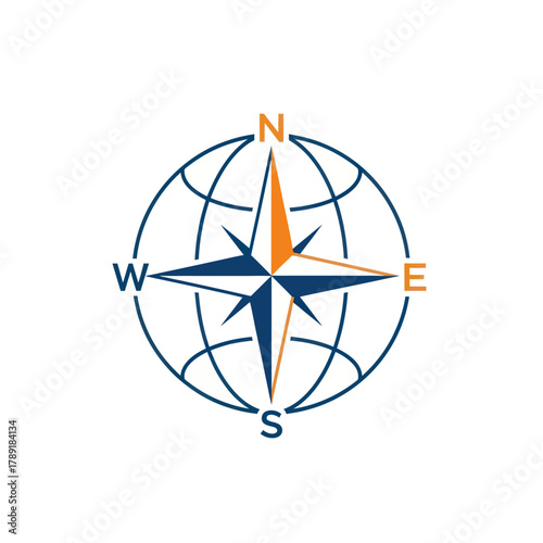 Compass Rose Globe Navigational Tool Guiding Directional Exploration.