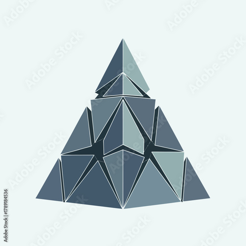 Abstract Pyramid Structure Composed of Triangular Elements.
