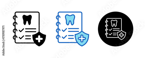Eye Insurance Multiple Style Icon Set Collection Mixed, Blue & Line. 