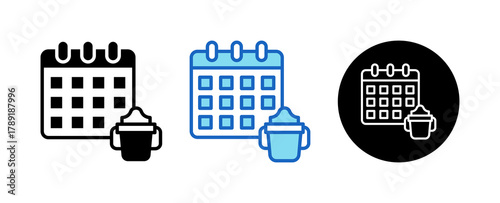 Parental Leave Multiple Style Icon Set Collection Mixed, Blue & Line. 