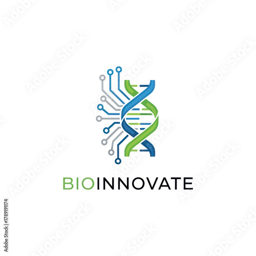 Innovative BioTech Logo Design Representing Genetic Advancement.