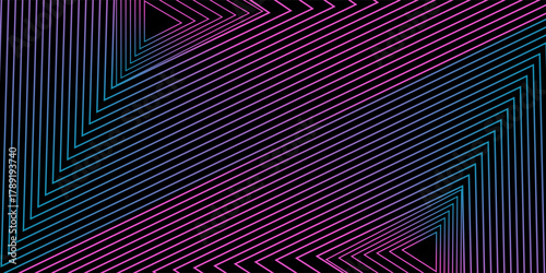 3D blue pink techno abstract background overlap layer on dark space with glowing lines shape decoration. Modern graphic design element future style concept for web banner flyer, card cover or brochure