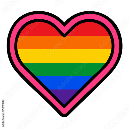 Free Download rainbow heart bloom: chromatic love emblem, inclusive spectrum pulse, pride affirmation seal - GFXLoad