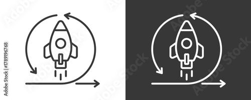 Agile Icon Set Vector Collection Isolated In Black And White