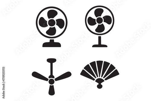 Fan ventilator silhouette icon vector illustration.