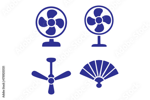 Fan ventilator silhouette icon vector illustration.