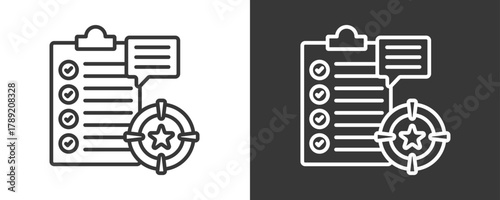 Plan Icon Set Vector Collection Isolated In Black And White