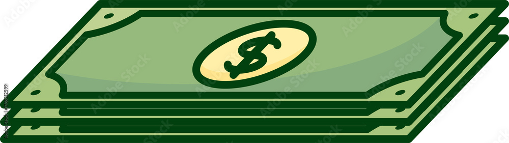 Fototapeta premium Stack of Green Dollar Banknotes