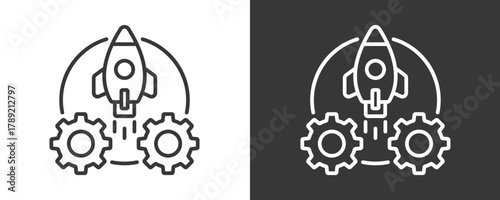 Lean Icon Set Vector Collection Isolated In Black And White