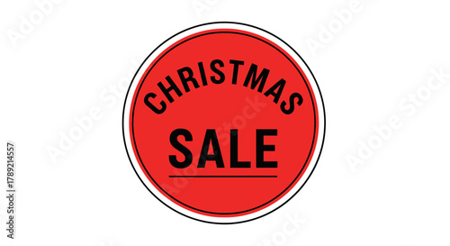 Christmas Sale: A vibrant round emblem announces the annual Christmas Sale, signaling seasonal discounts and festive shopping opportunities.