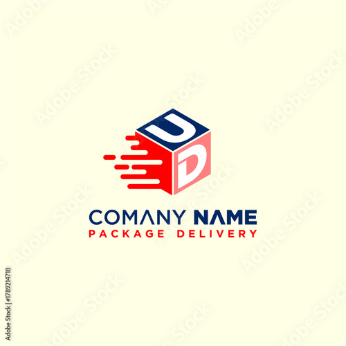 Creative UD letter speed box logo design vector template