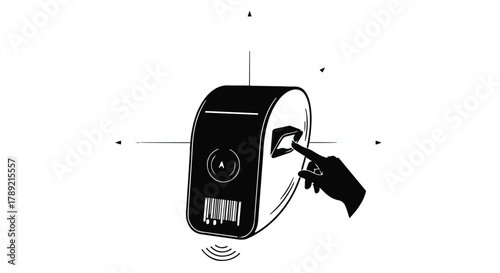 Fingerprint scanner activates modern security system with digital interface