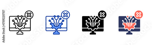 Hardware Error icon sheet multiple style collection