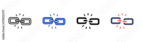 Broken Link icon sheet multiple style collection