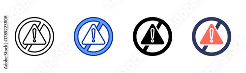 Stop Sign Error icon sheet multiple style collection