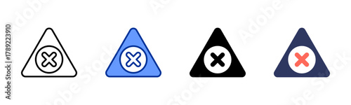 Red Cross Alert icon sheet multiple style collection