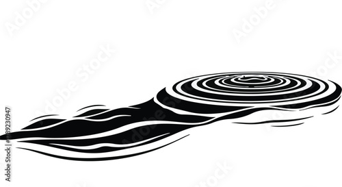 Abstract swirling black ink trails creating a dynamic and mysterious effect
