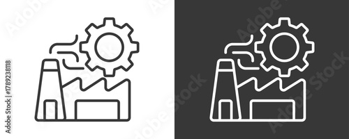 Manufacturing Icon Set Vector Collection Isolated In Black And White