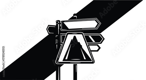 Blank directional signs on a pole suggest choices and unknown paths ahead.