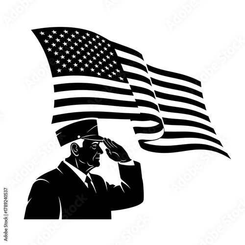 American Veteran Saluting the US Flag A Symbol of Patriotism and Remembrance