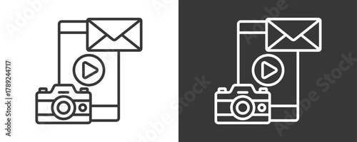 Mobile Application Icon Set Vector Collection Isolated In Black And White