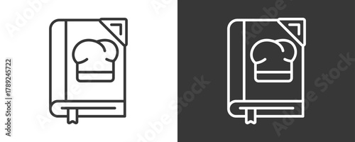 Cook Book Icon Set Vector Collection Isolated In Black And White