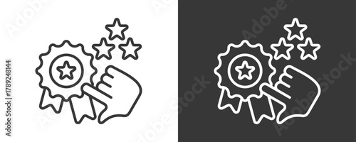Rating Icon Set Vector Collection Isolated In Black And White