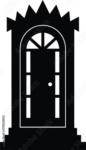 Circus tent entrance door amusement park show festival gate silhouette