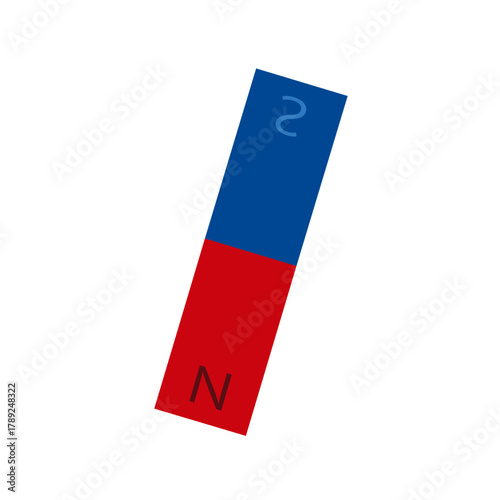 棒磁石のイラスト（N極とS極)