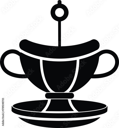Tea cup and saucer vector illustration for beverage and kitchen design